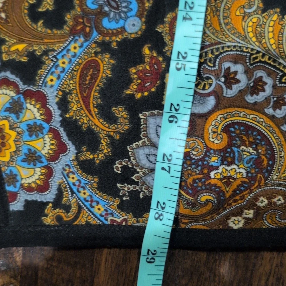 Harve Benard Paisley Print Zipper Jacket Blazer Women 16W Orange Blue Full Zip‎